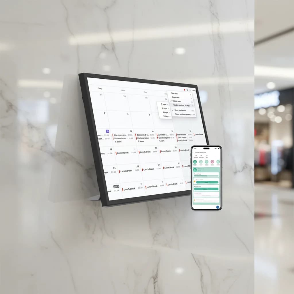 Cornice digitale per foto da 15,6 pollici con telaio in plastica, Wi-Fi, calendario intelligente da parete per la famiglia, calendario elettronico da scrivania