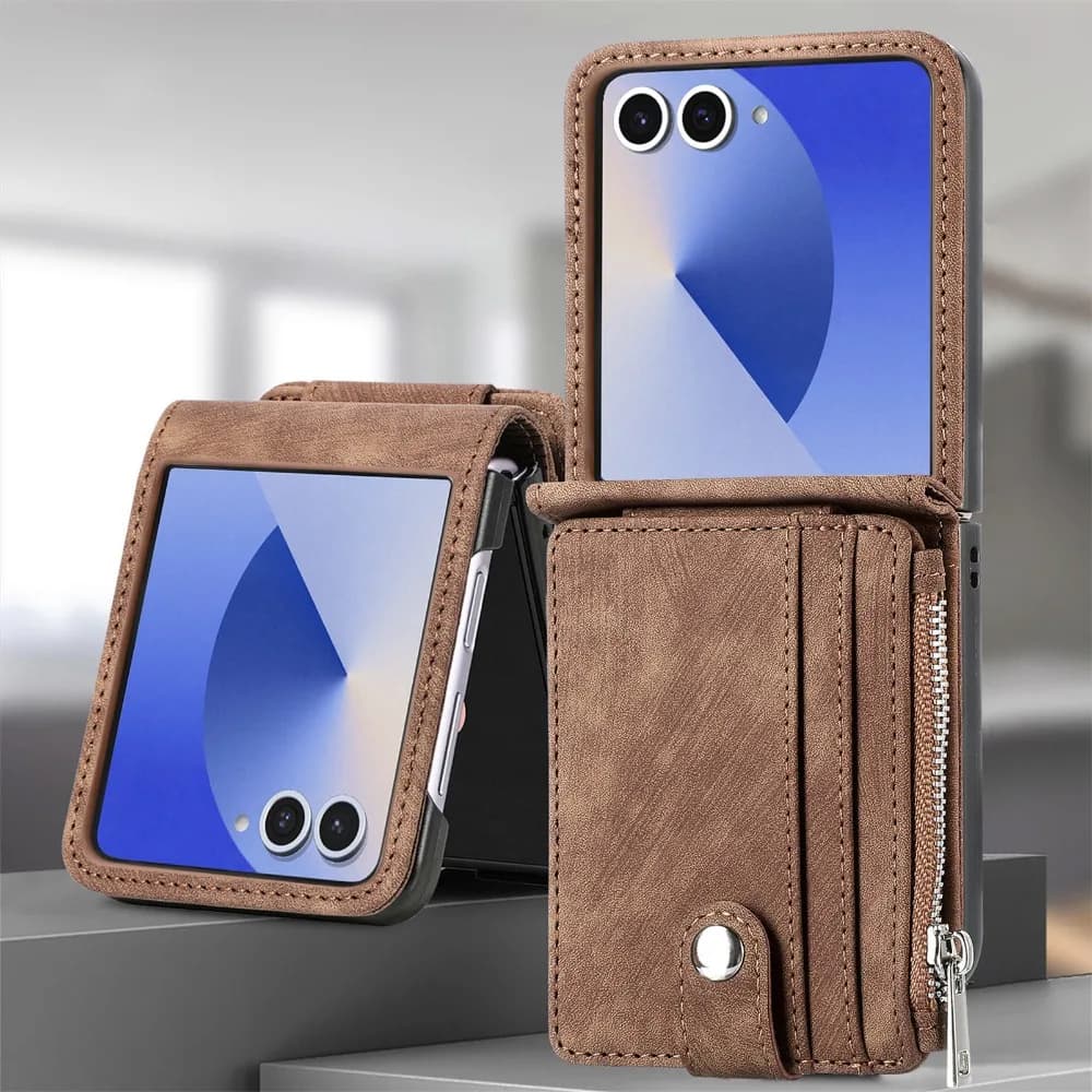 2-in-1 Detachable Card Holder Wallet Phone Case For Samsung Galaxy Z Flip 7 6 5 4 3 Flip7 Flip6 Flip5 Flip4 Flip3 5G Cover