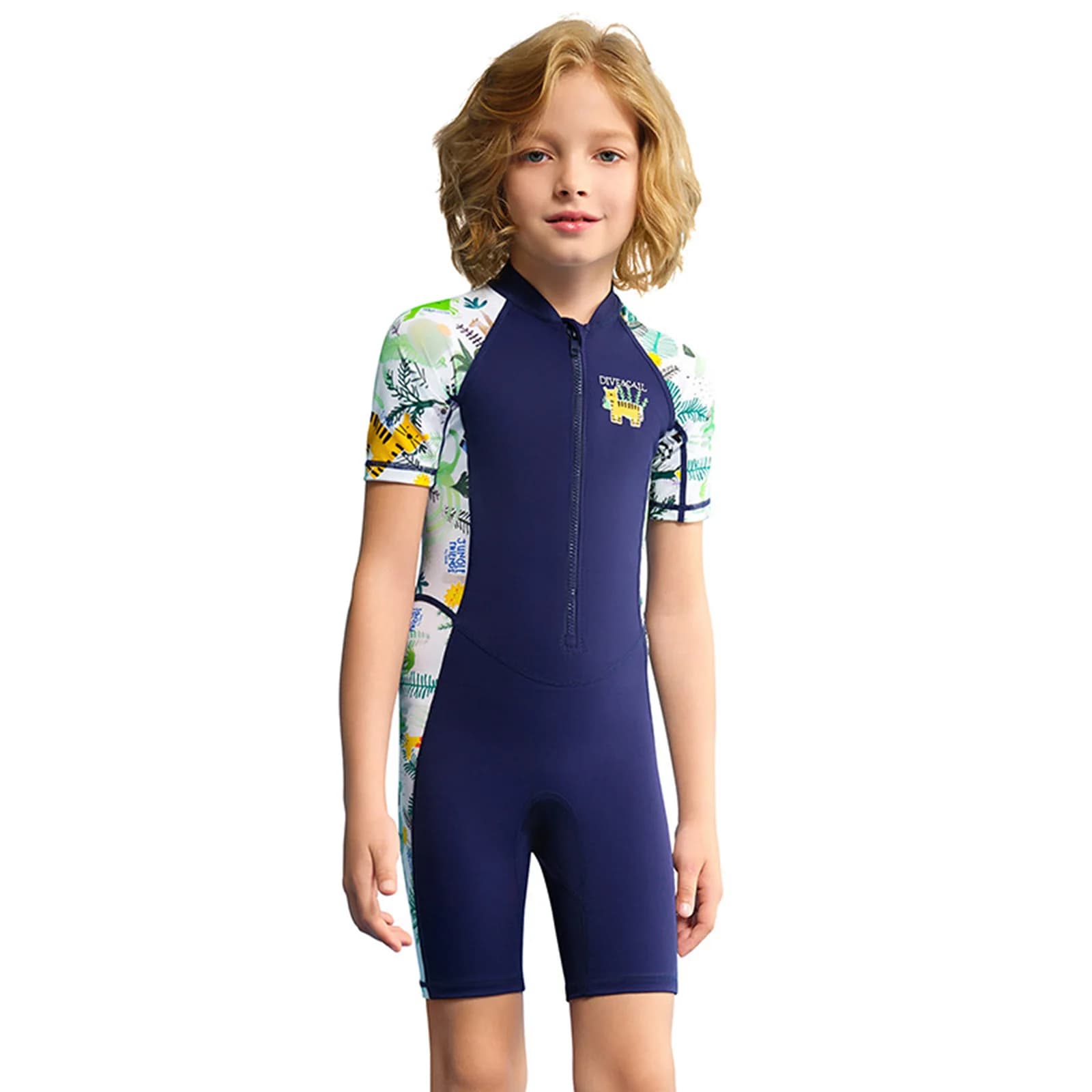 Costume da bagno intero a maniche corte per ragazze, con protezione solare e asciugatura rapida, ideale per vacanze al mare e crociere