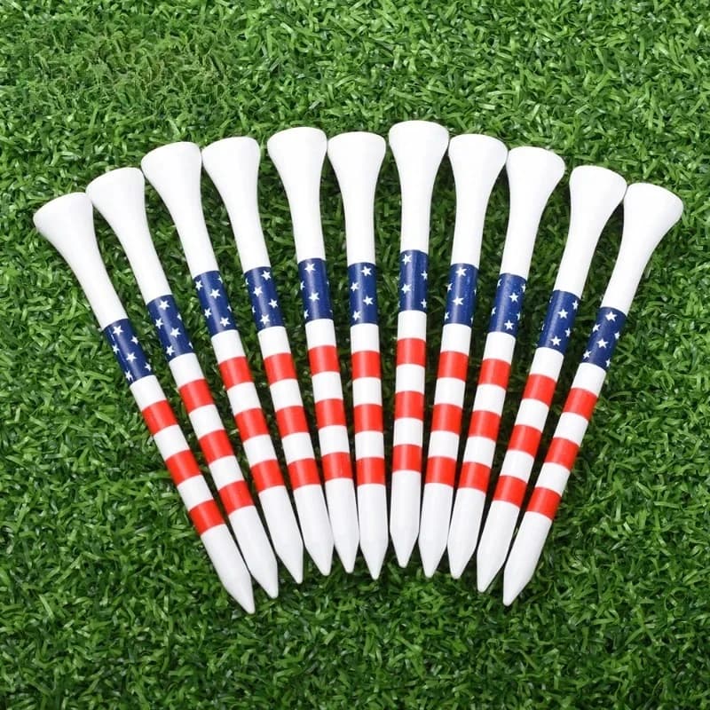 Tee da Golf 50 Pezzi 83mm in Bambù a Strisce Supporto per Palline JC025