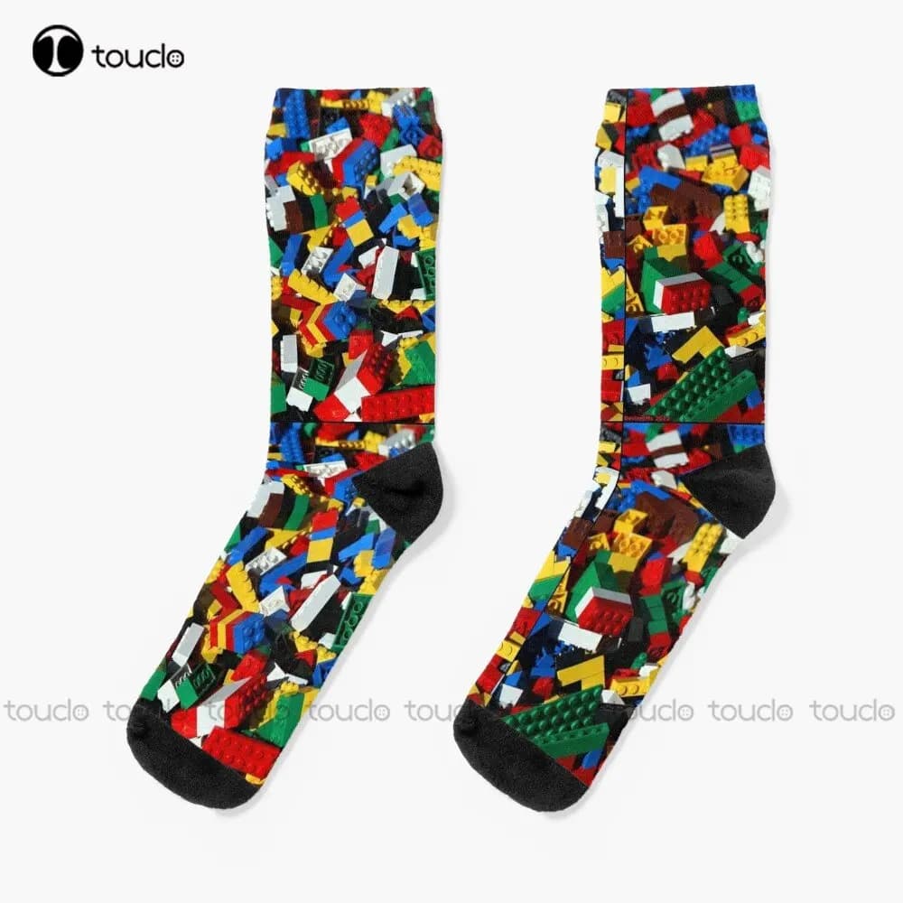 Kids Game Toy Bricks Socks Men'S Novelty Socks 360° Digital Print Personalized Custom Unisex Adult Teen Youth Socks Custom Gift