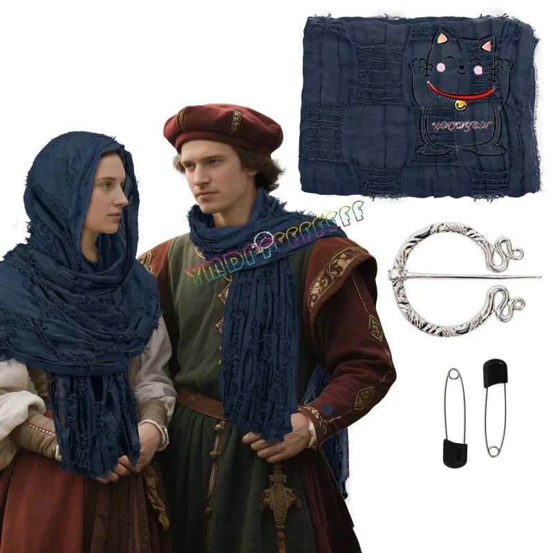 Sciarpa cosplay Anime Four Seasons Mendicante Wind Scialle versatile alla moda in cotone e canapa per il regalo di Halloween per la nascita della fidanzata