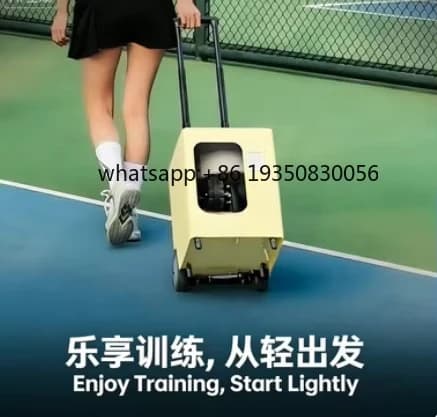 Lanciatore di Palline da Tennis Portatile Moderno in ABS+Lega di Alluminio, 80 Palline, 35 Punti di Atterraggio per Giocatori di Club e Allenamento Personale, Spina EU