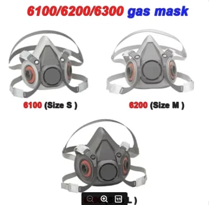M 6100=S/ 6200=M/ 6300 =L respiratore Maschera antigas riutilizzabile vernice spray chimica Lucida Maschera protettiva multiuso
