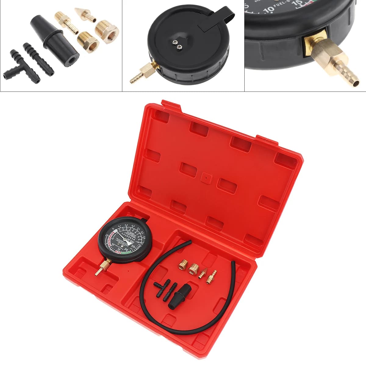 Kit manometro per vuoto pressione pompa carburante universale 0-10 PSI / 0-28 Hg per auto/camion