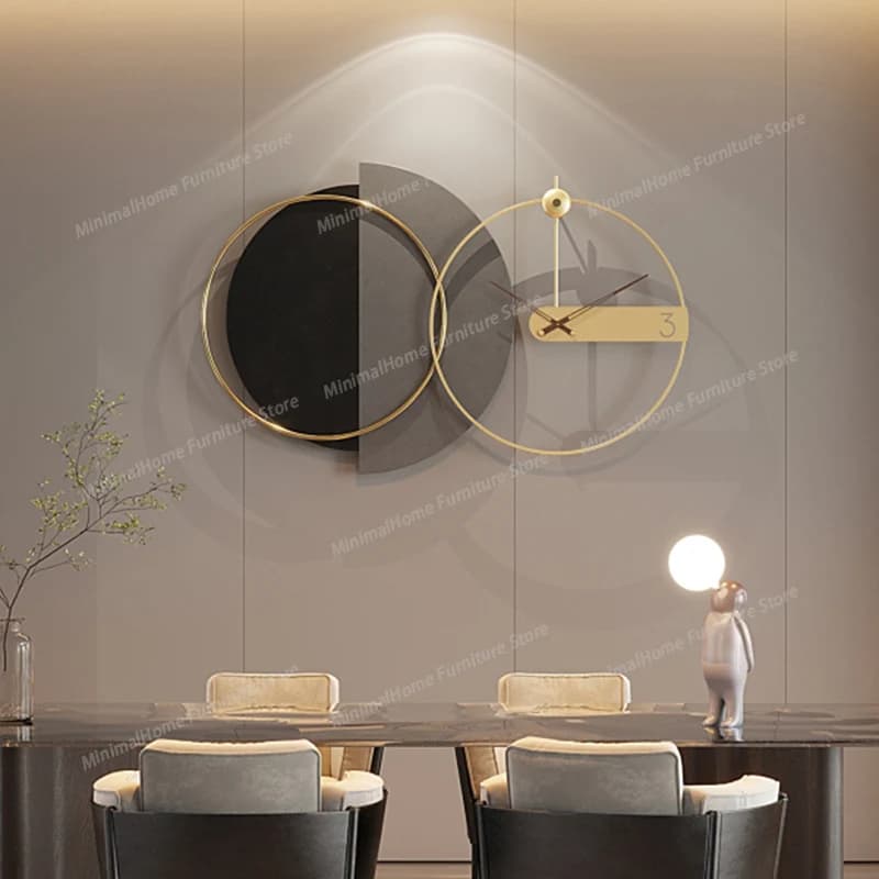 Orologio da Parete di Lusso per Camera da Letto, Soggiorno, Stile Nordico, Silenzioso, Elegante, Grande Orologio 3D da Parete, Arte per Interni ed Esterni