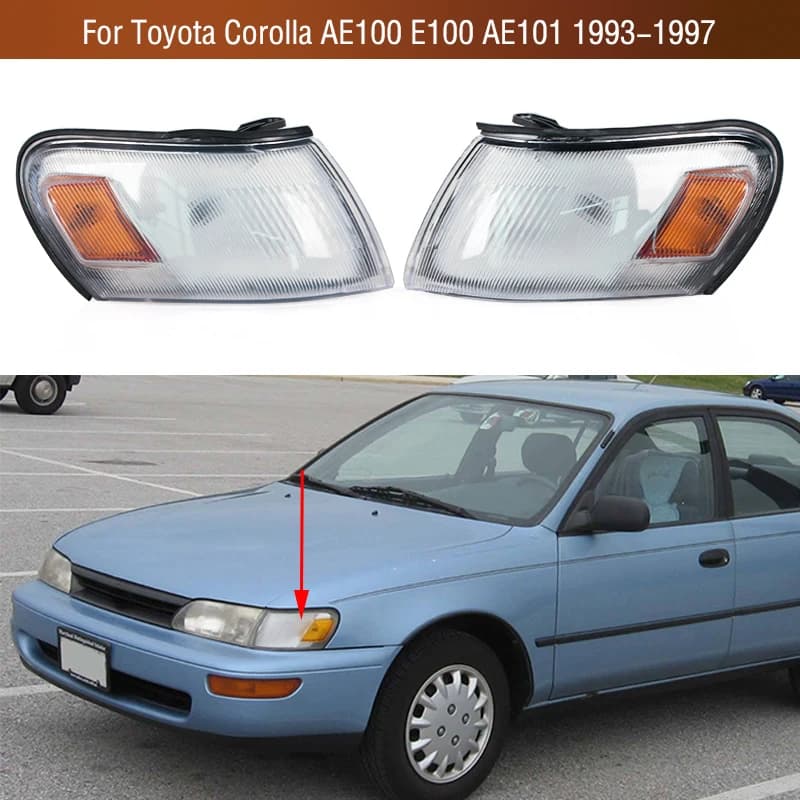 2 pz per Toyota Corolla AE100 E100 AE101 1993-1997 auto paraurti anteriore indicatore laterale angolo indicatore di direzione lampada senza lampadina