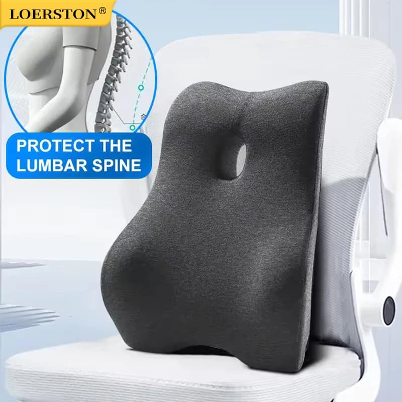 Cuscino per la vita da ufficio Supporto lombare ergonomico Memory Cotton Cuscino per la vita curvo 4D Poggia la vita per auto Cuscino per la vita da ufficio Lumb ergonomico