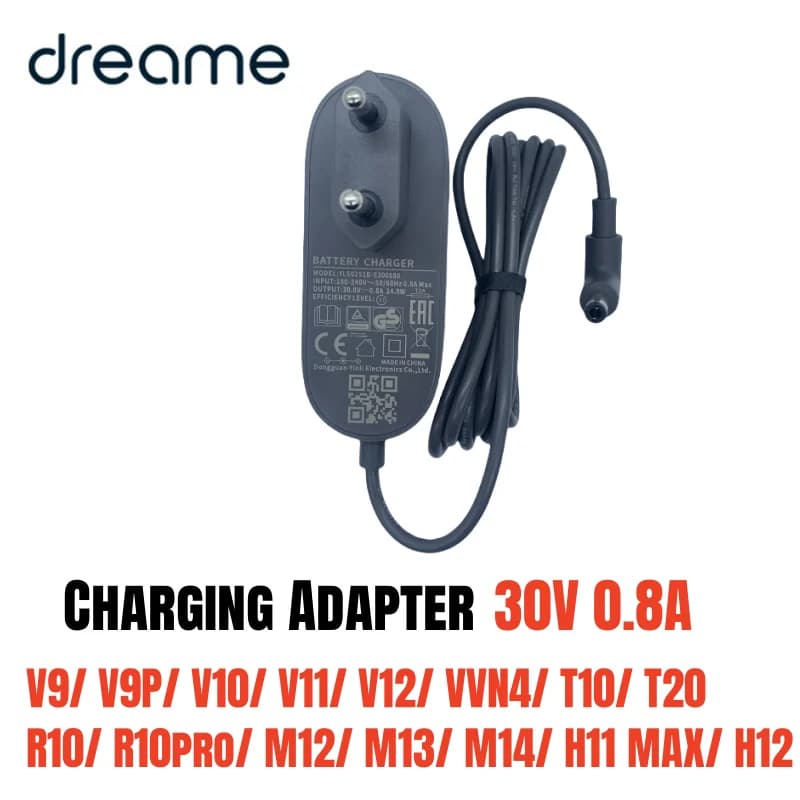 Adattatore di ricarica originale con spina europea per caricabatterie per aspirapolvere Dreame V9/ V10/ V11/ V12/ T10/ T20/ R10/ M12/ M13/ M14/ H12