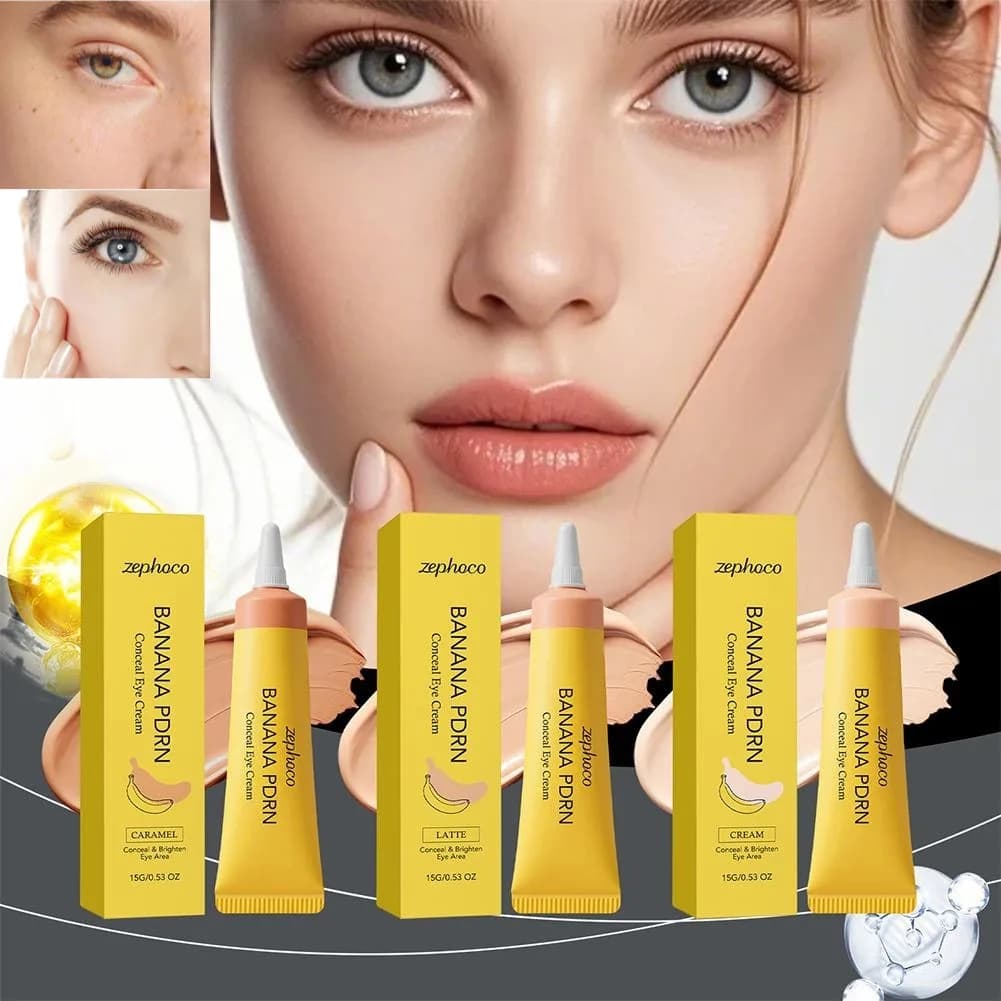 Banana PDRN Eye Dark Circles Brightener&Concealer Premium Lightweight Non-sticky Under-Eye Cover Blemishes Concealer Moisturizer