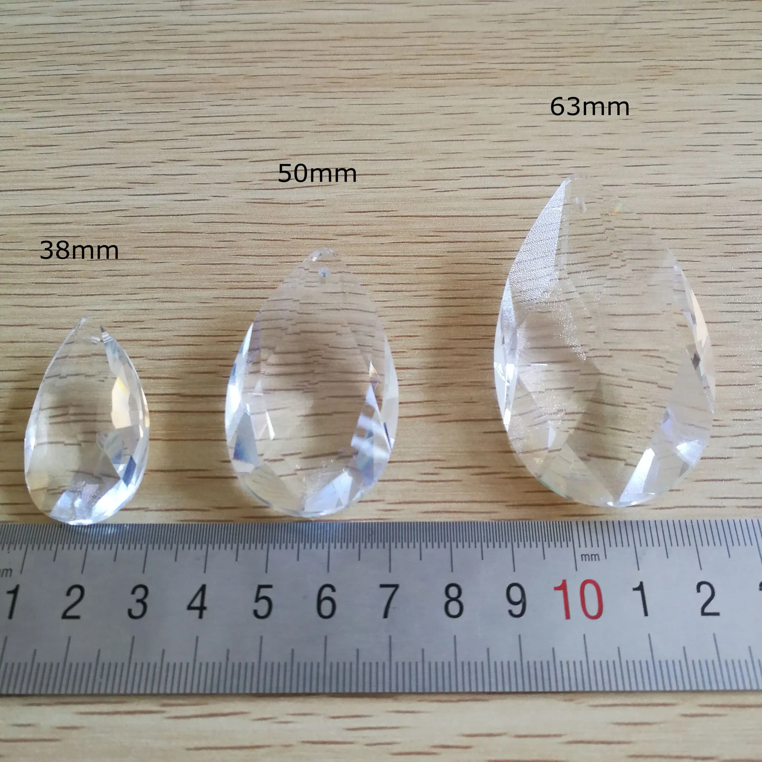 38-76mm Clear Crystal Glass Mesh Shape Tear Drop Chandelier Lighting Parts Suncatcher Pendant Prism for Home Wedding Decoration