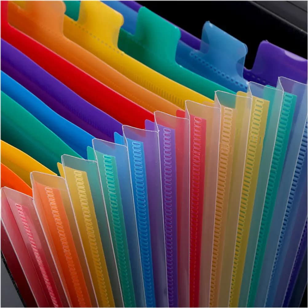 Portable 12 Layer Multi-Function File Folder Document Organizer School Office Supplies Student Stationery 12 Layer File Folder