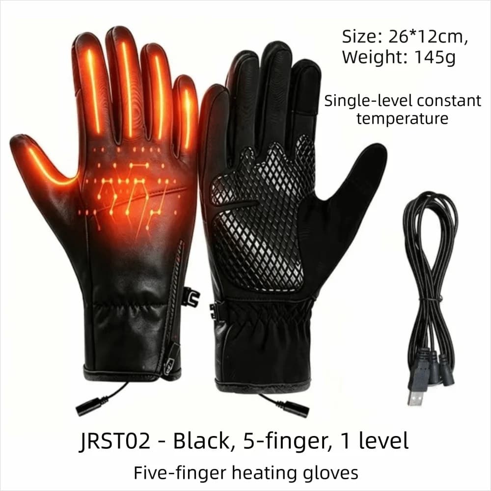 1 Level 3 Level USB Electric Heated Gloves Solid Color Adjustable Temperature Winter Heated Gloves Soft Thick