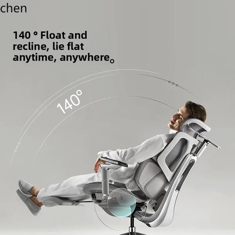 PYH Black and White Tone Intelligent Ergonomic Chair Electric Computer Chair Sedentary Gaming Office Chair