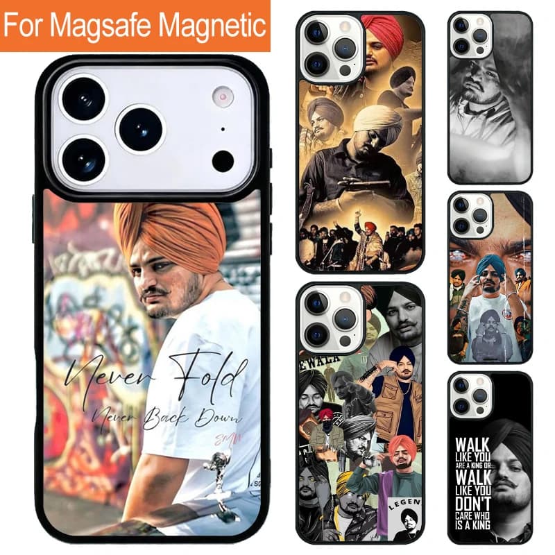 Custodia per telefono Sidhu Moose Wala con ricarica wireless magnetica per iPhone 17 Pro 16 15 13 12 11 Pro Max Air 14 Plus con cover MagSafe