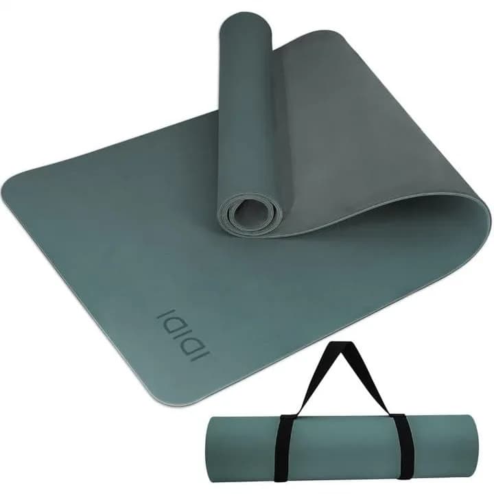 Tappetino da yoga antiscivolo con cinturino, tappetino per esercizi spesso 8 mm per donne, uomini e bambini, 72x24 pollici