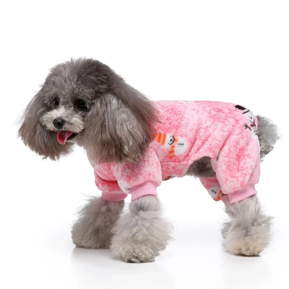 Pigiama caldo natalizio per cani, tuta calda per gatti, pigiama in pile invernale per cani di piccola taglia, cappotto per Chihuahua 35