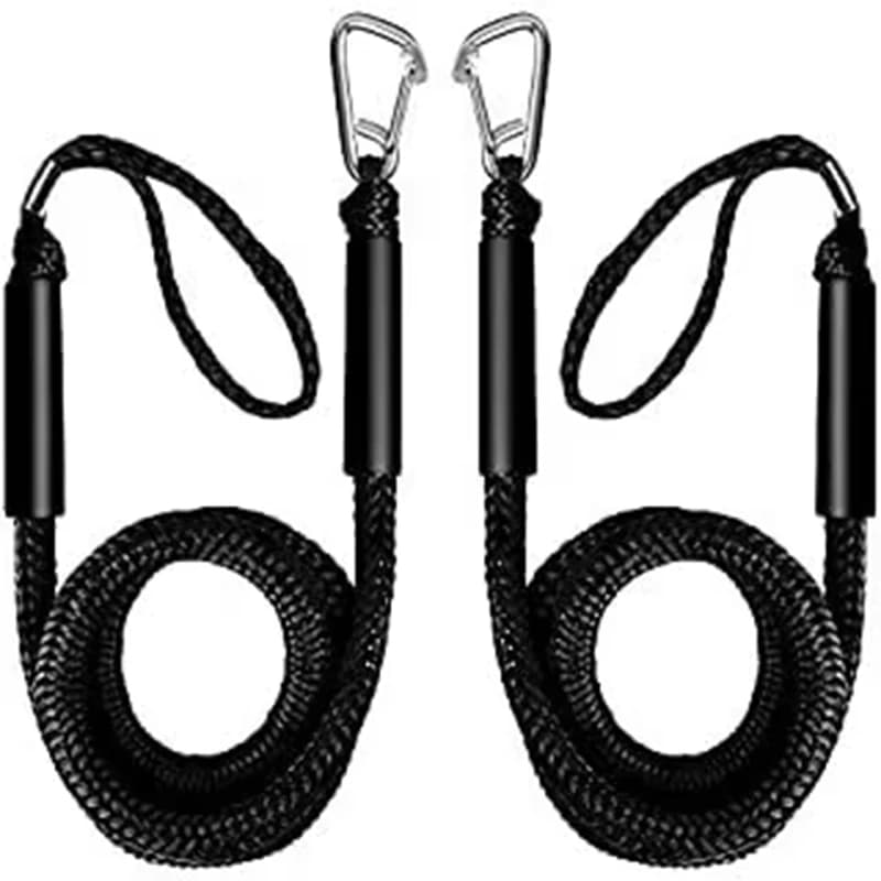 4ft Bungee Dock Line 316 Stainless Steel Clip PE Mooring Rope Built-in Snubber For PWC Kayak Jet Ski Boat Marine Accessories