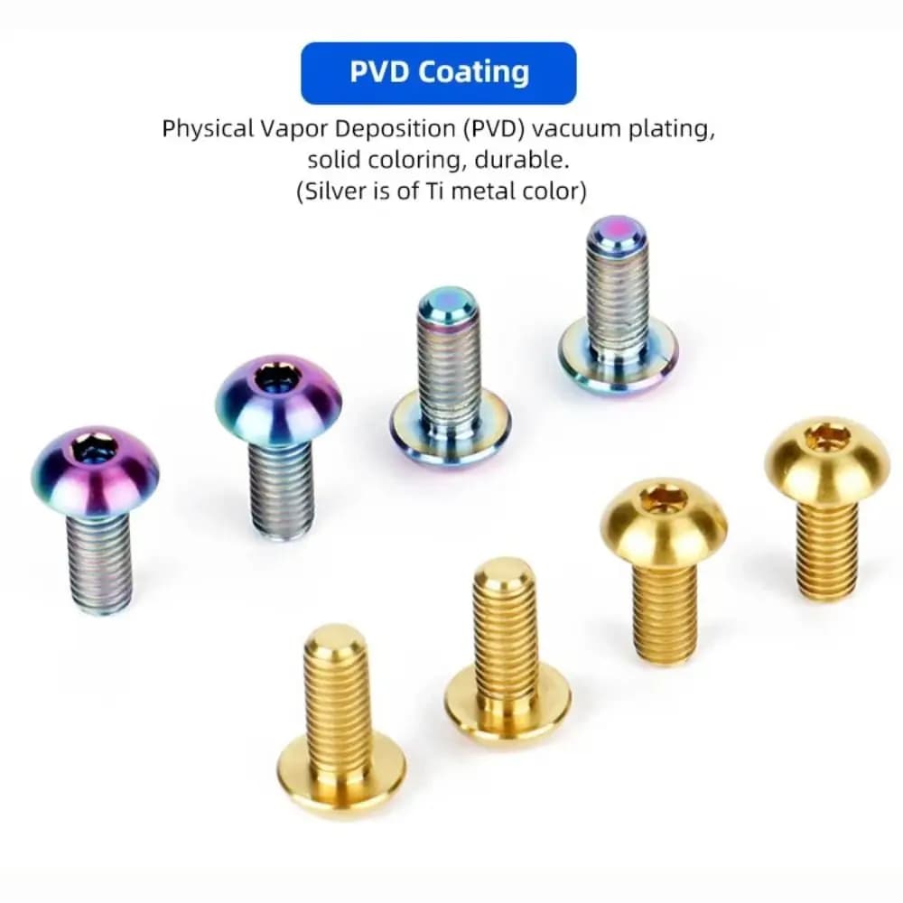 M5x12 Titanium Bolt TC4 Titanium Ultralight Weight Bicycle Braking Disc Screws T25 Torx TC4 Ti Screws Disk Brake Assembly