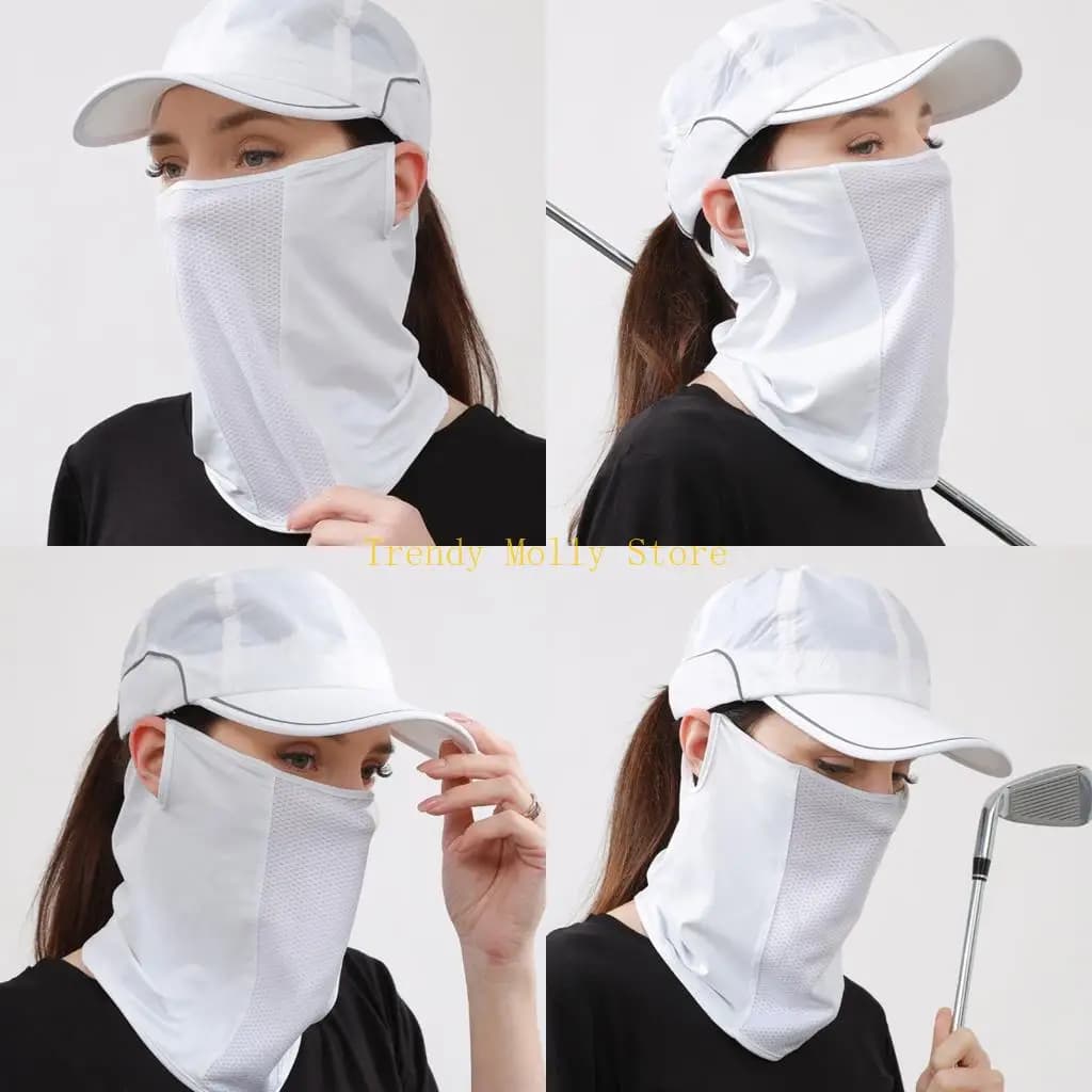 N5KB Sun Face Mask Golf Sun Blocking Mask Reduction Breathable Face Mask