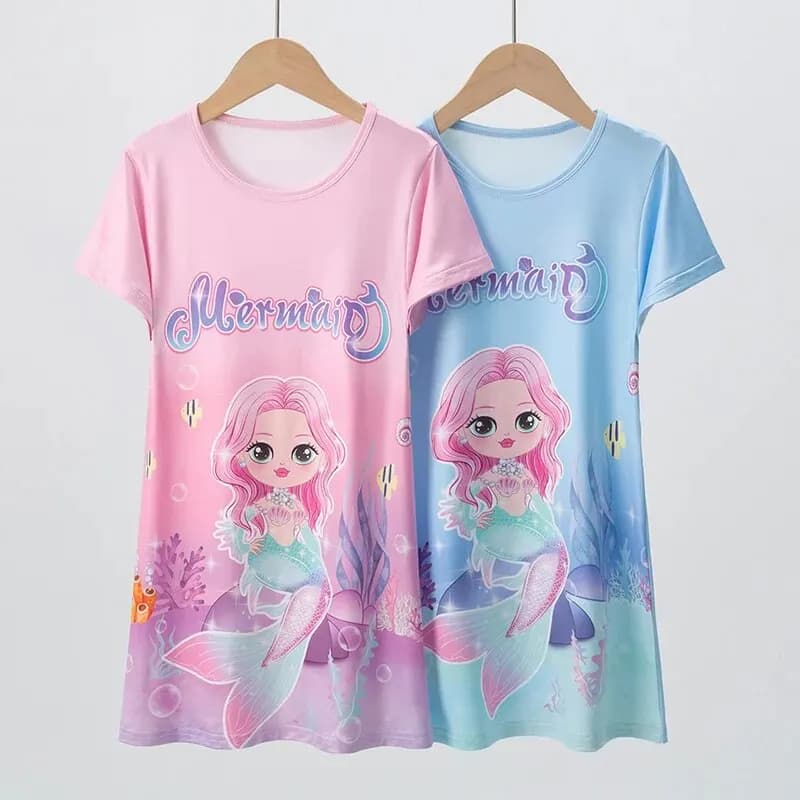 Abito estivo per bambini 1/2 pezzo Ragazza dolce e adorabile Abito moda casual Comodo e versatile Abito da casa al ginocchio