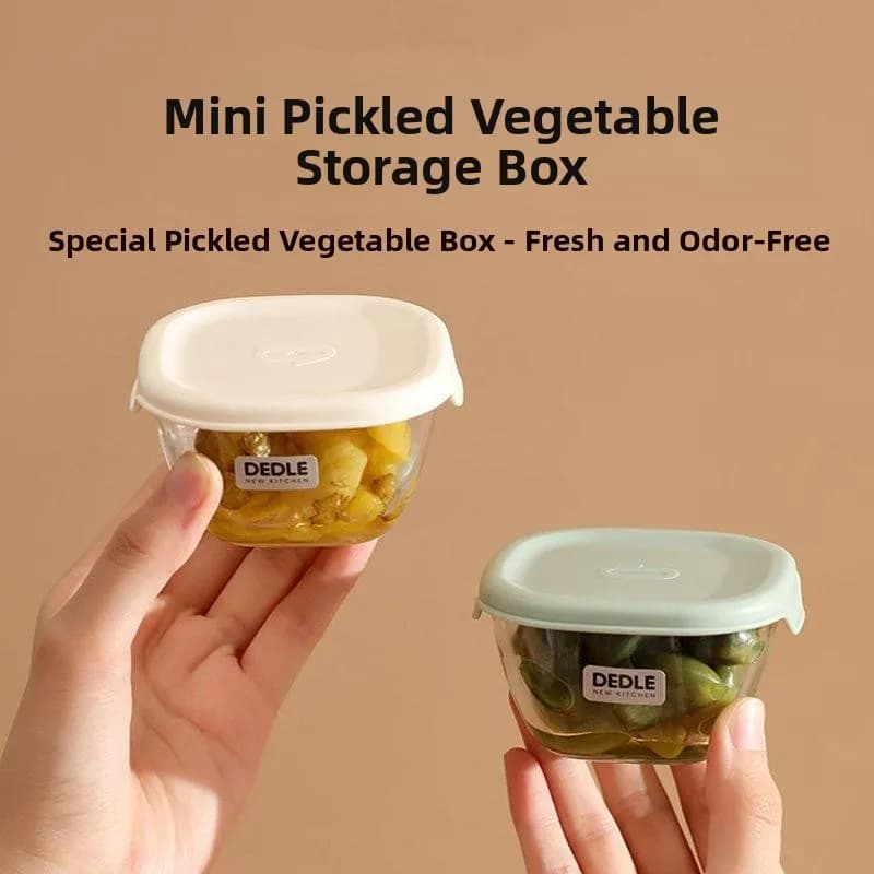 Food Grade Glass Salad Dressing Container Refrigerator Preservation Small Kimchi Bowl with Lid Triangular Shape Stainless Ste...