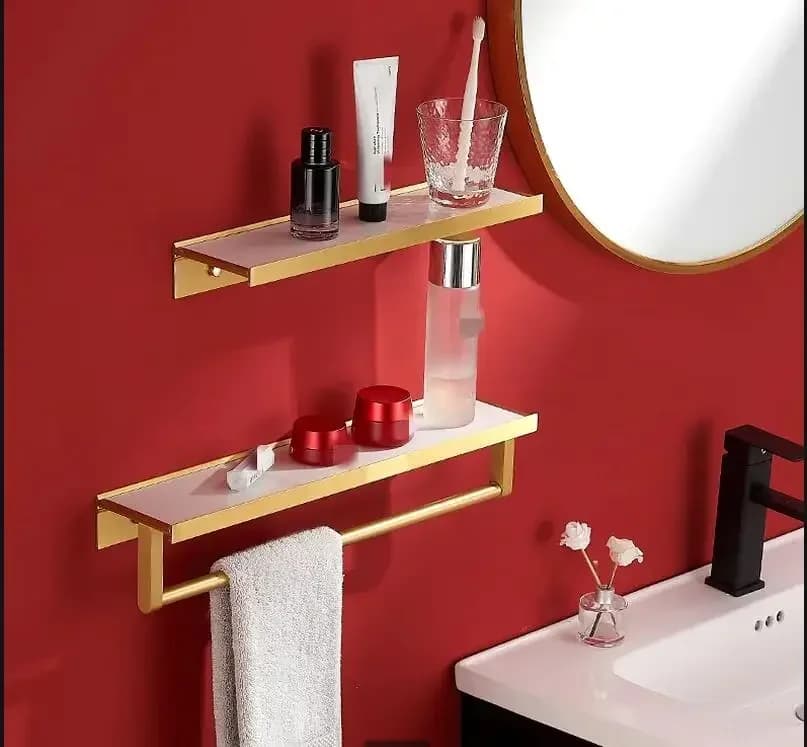 Mensola in metallo Rock Portasciugamani Portasciugamani Mensole da bagno Organizzatore a parete Portaoggetti Scaffale per lavabo Organizzatore da bagno