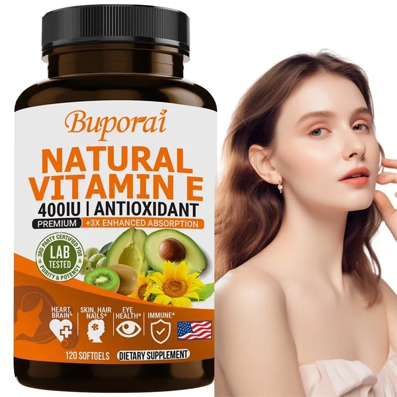 Vitamin E supplement 400IU: essential antioxidant support, support for skin, heart and immune health