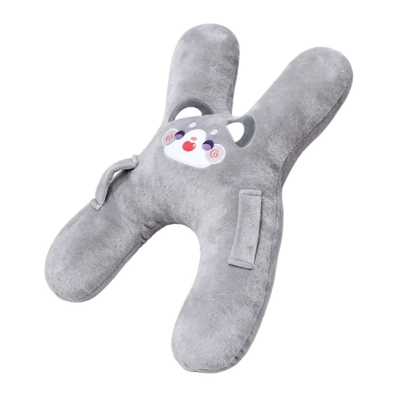 54DF Two-in-One Cartoon Neck Cushion and Plush Pillow with Its X-Shaped Form for Neck Rest, Car Rides, and Relaxed Indoor