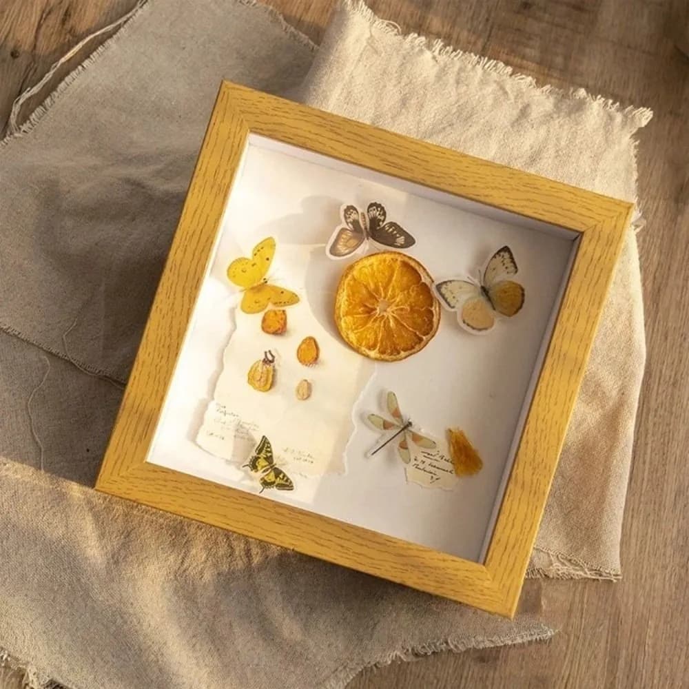 Wooden 3D Picture Frames Handmade Square 6/8/10in DIY Photo Frame Specimen Display Depth 3cm Display Box Rack Wall Decoration