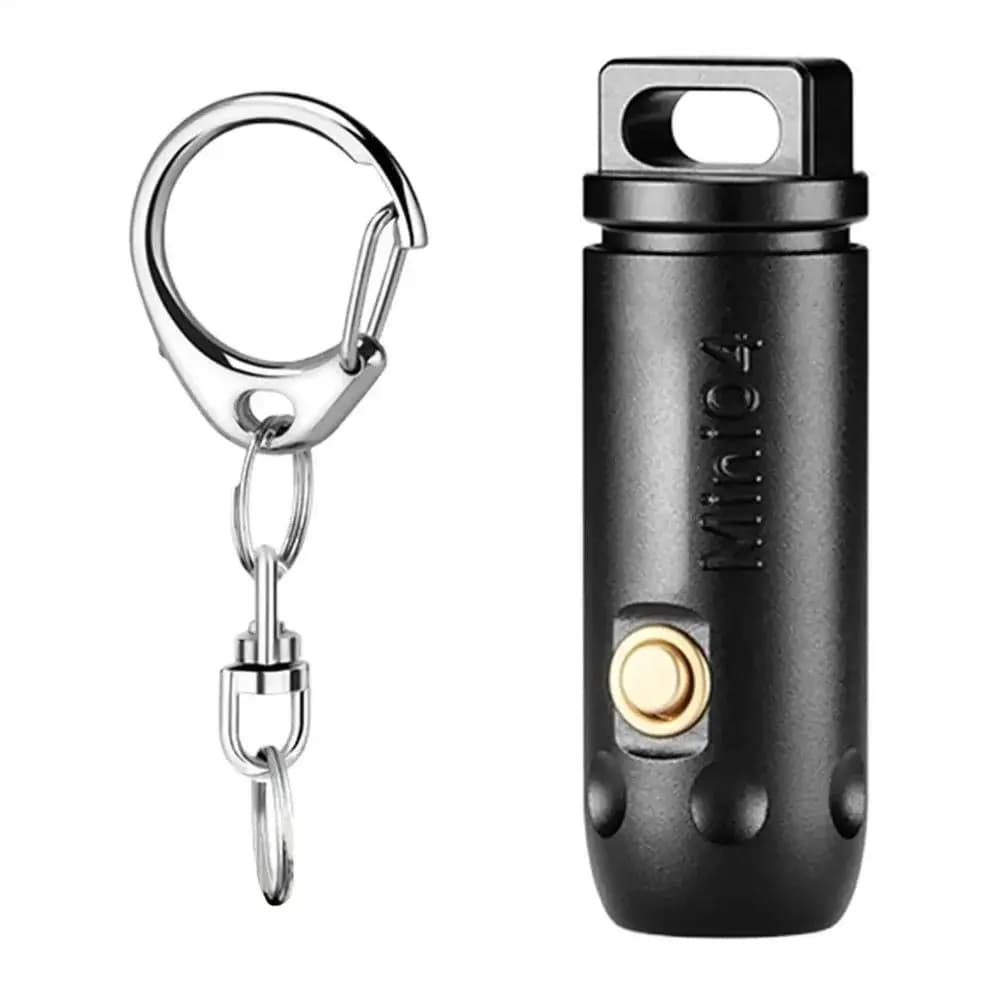 Super Bright Mini LED Flashlight Stainless Steel Compact Portable Torch Solid Construction Waterproof Keychain Torch Key Ring