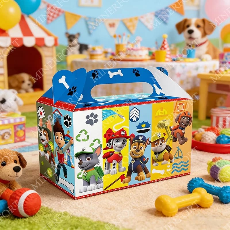 Paw Patrol Decorazione scatola di caramelle Cani carini Anime creativi Regali per bambini Confezione per baby shower Borsa per forniture per feste di buon compleanno