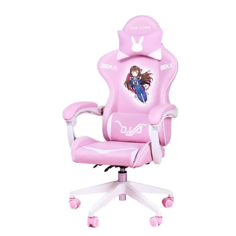 Sedia da Gaming Rosa Carina per Ragazze, Reclinabile, Comoda, per Computer, Casa, Streaming e Internet Cafe
