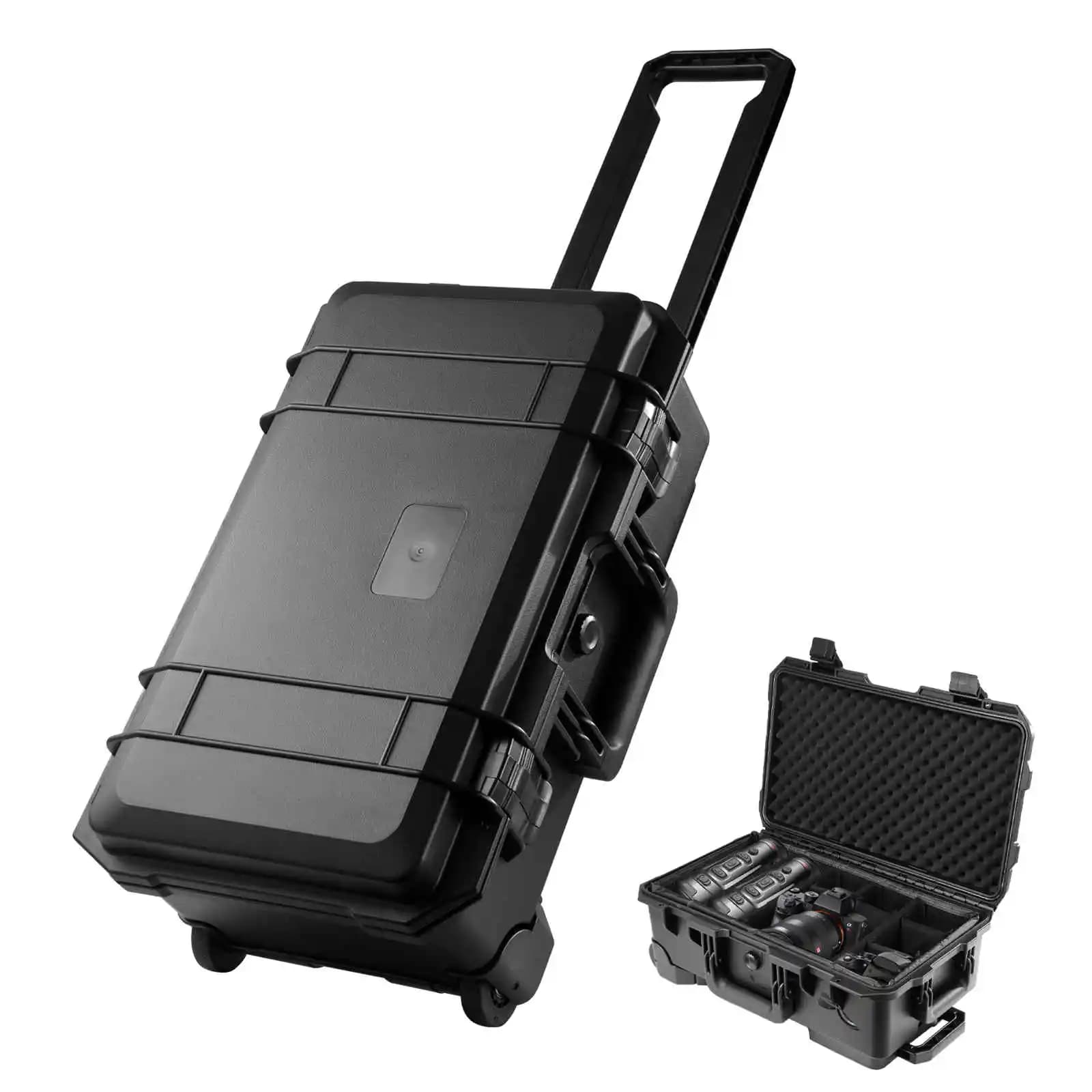 Camera Case with Wheels, Laptop Cartridge with Wheels, Hard Tool Case for drone, Camera, Tripod, Light, Goals