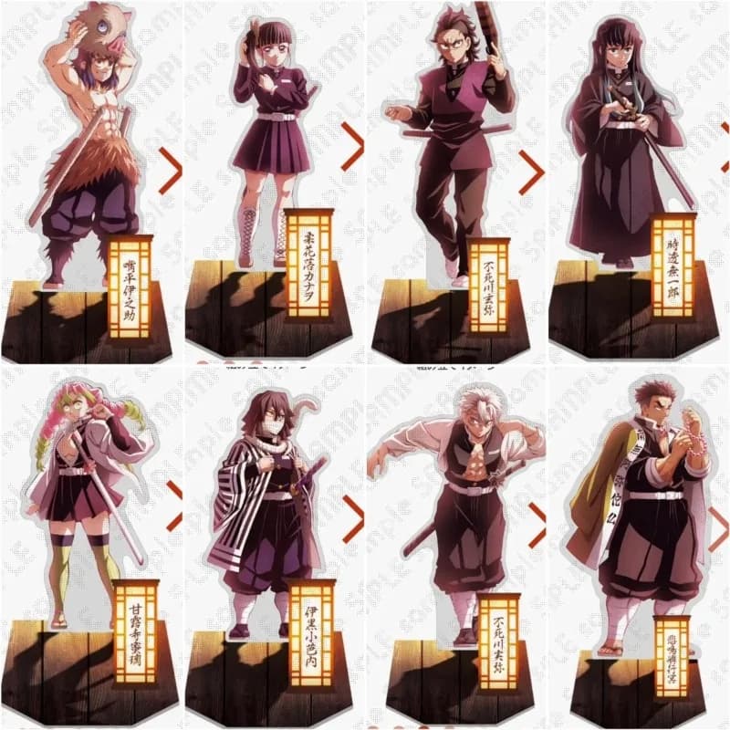 Demon Slayer: Kimetsu No Yaiba Figura acrilica con supporto Tsuyuri Kanawo Kanroji Mitsuri Anime Versione teatrale periferica Ornamento