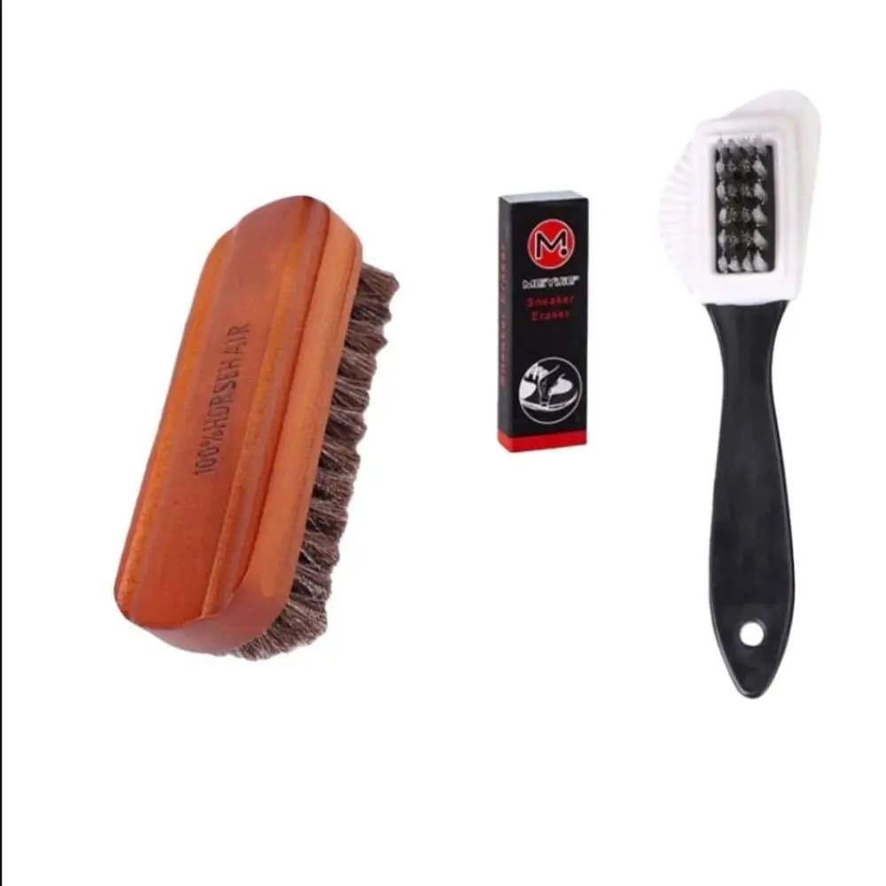 Set di 3 Spazzole per Scarpe in Pelle Scamosciata con Gomma, Kit Multifunzionale per la Pulizia delle Scarpe, Spazzole Morbide per la Rimozione delle Macchie