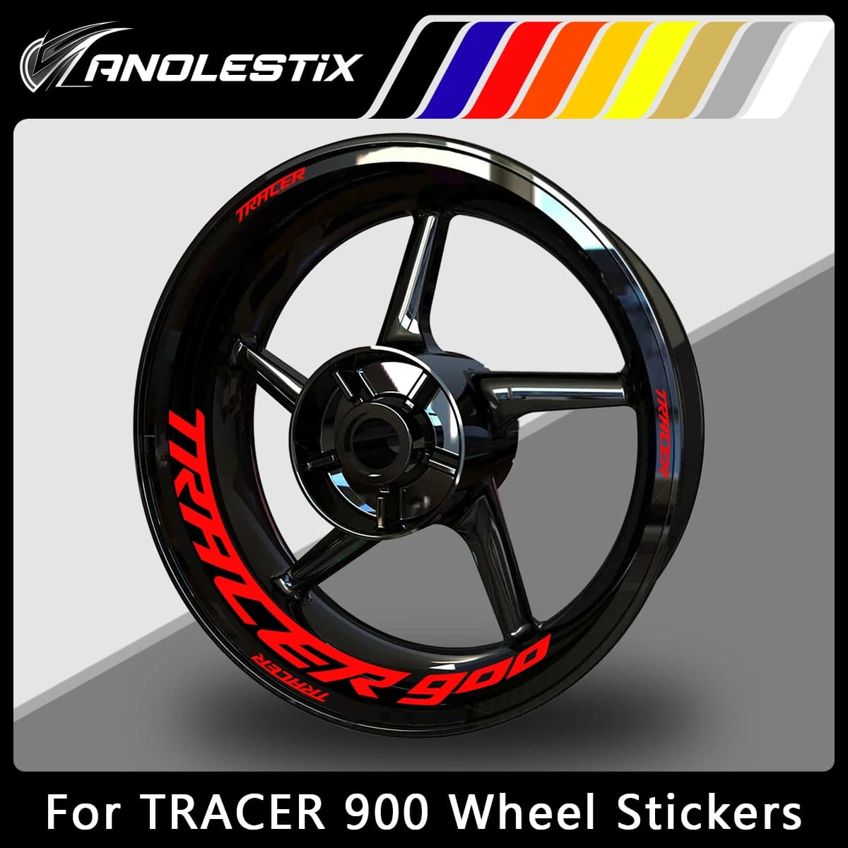 AnoleStix Adesivo riflettente per ruota moto Hub Decal Rim Stripe Tape per YAMAHA TRACER900 TRACER900GT