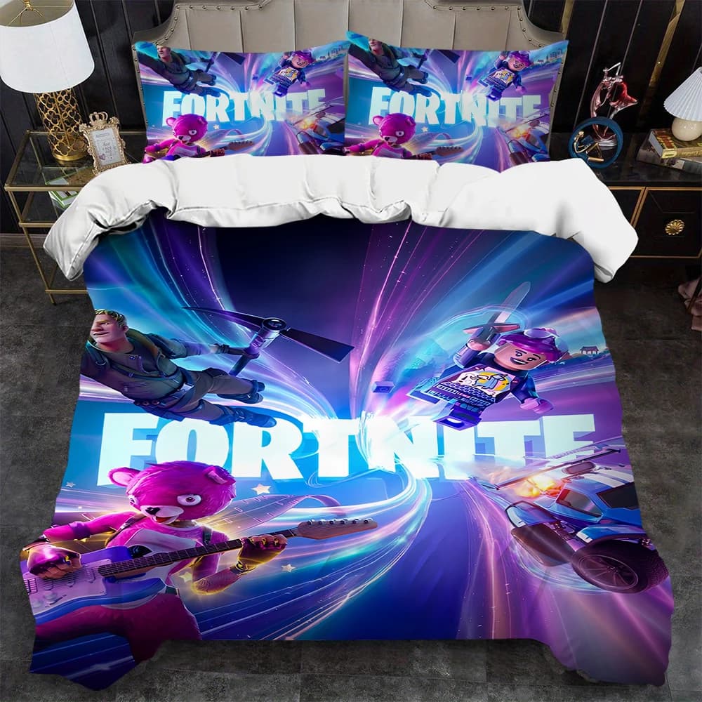 Fortnite Cover Set for Fighting, Soft and Washable Game, 3 Pieces, Summer, Comfortable, for Student Room, Home, Children's Bed Linen, Bestseller