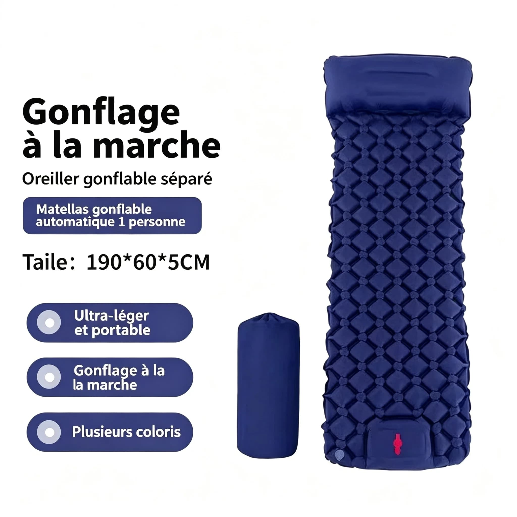 Emergency Camping Survival Kit, Inflatable Mattress Mini Sleeping Bag, 40D Nylon TPU Coated Evacuation Gear for Outdoor Use