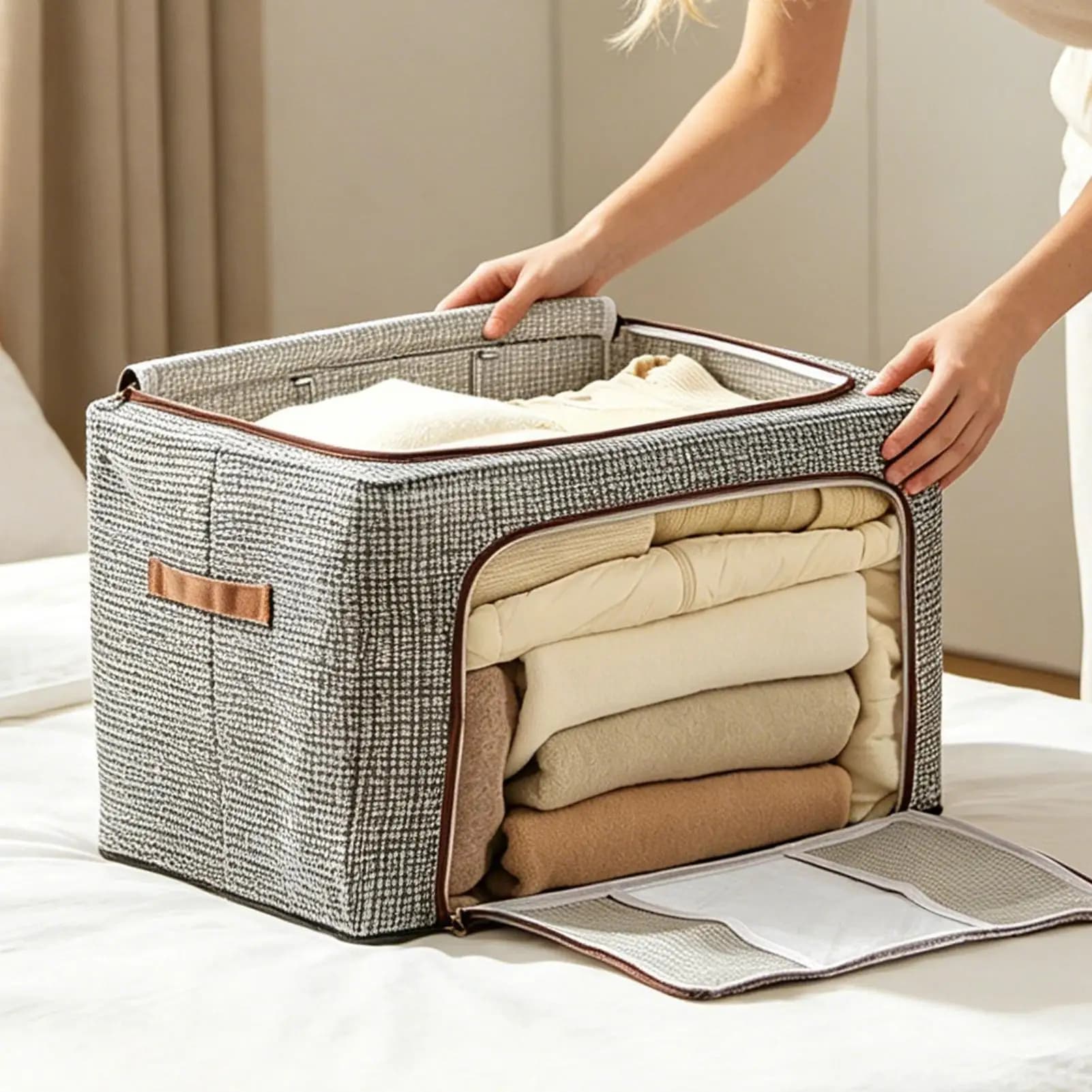 Large Capacity Clothes Storage Bag Foldable Blanket Storage Bags Storage Containers for Organizing Bedroom Closet Clothing