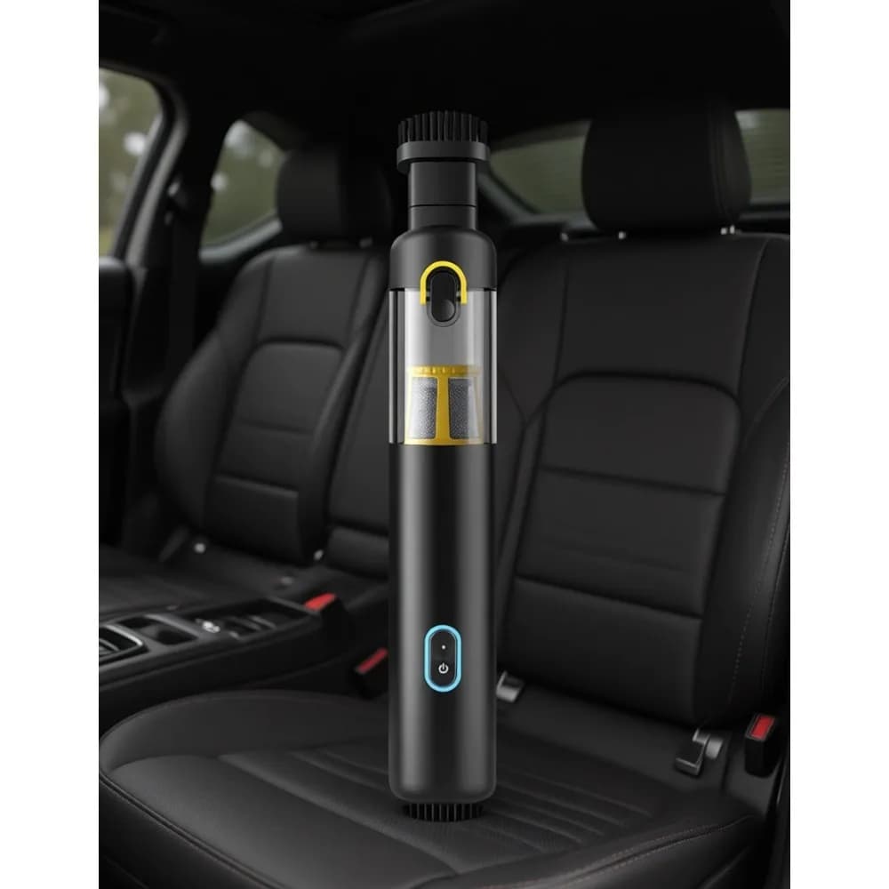 Aspirapolvere per Auto Sottile Senza Fili, 19000pa di Forte Aspirazione, Ricaricabile USB-C, 2 Modalità, Portatile per Interni Auto, Scrivania, Tastiera
