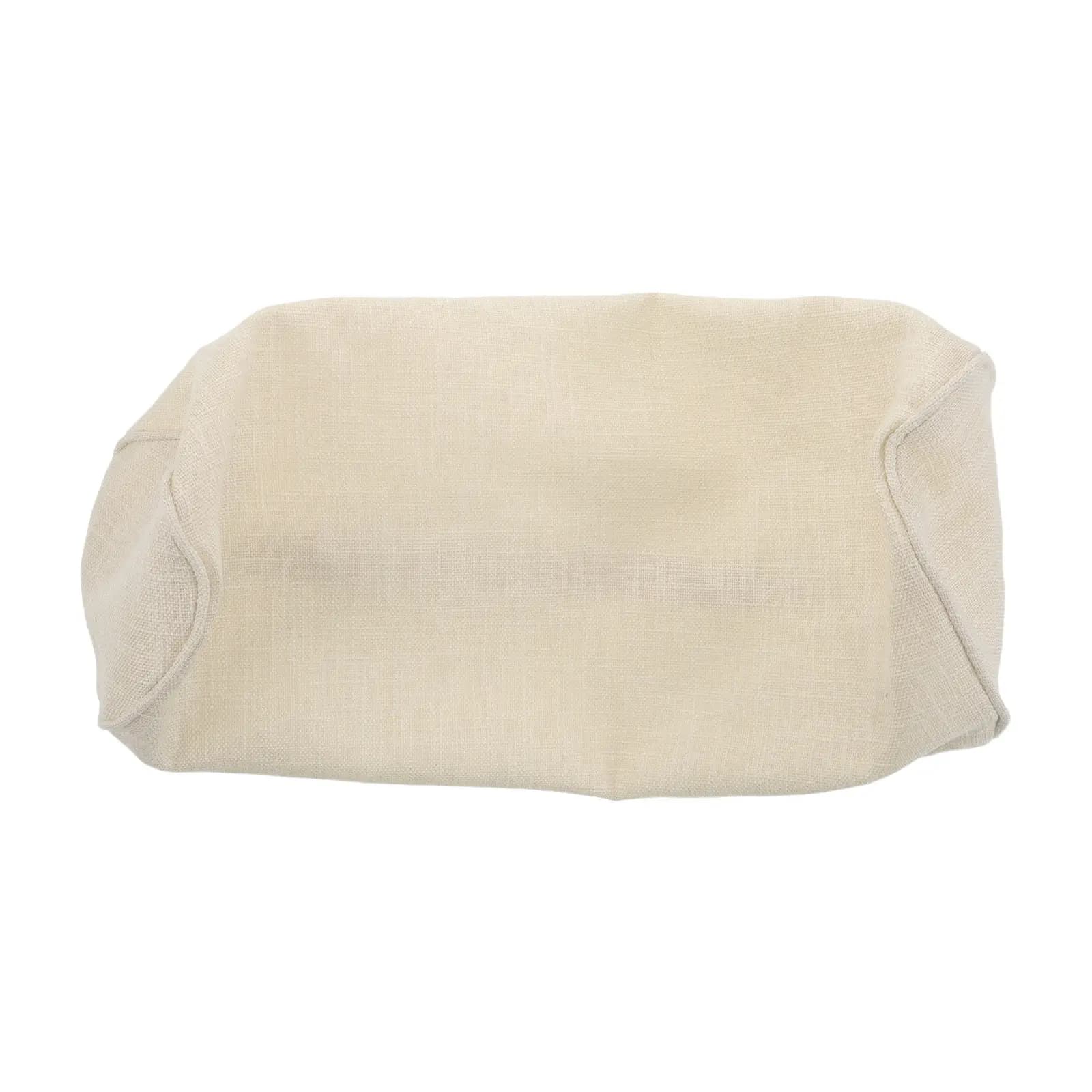 Fodera per cuscino in cotone e lino, rotonda, cilindrica, per collo, ergonomico, lombare, da viaggio, supporto per il collo, 15.7x5.9 pollici, morbida