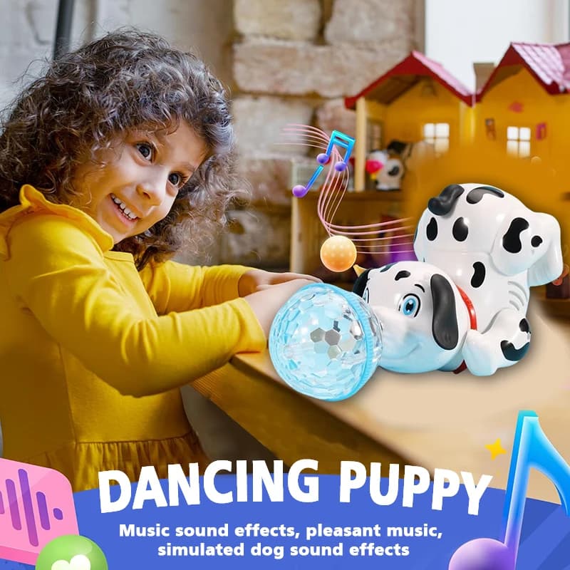 Giocattolo per cuccioli rotanti con palla acrobatica elettrica Design adorabile e carino con suono colorato e luce Regalo ideale per le vacanze per i bambini