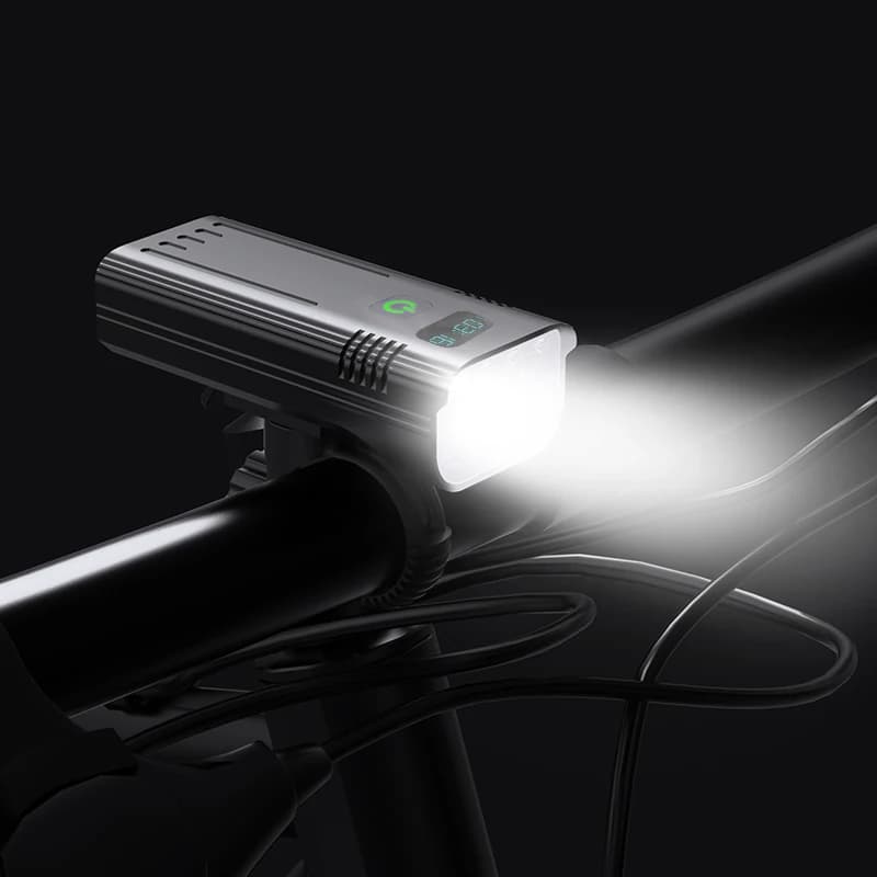 Luce per Bicicletta 10000mAh con Indicatore Batteria, Set Luci Bici Ricaricabili USB, Torcia a 8 LED