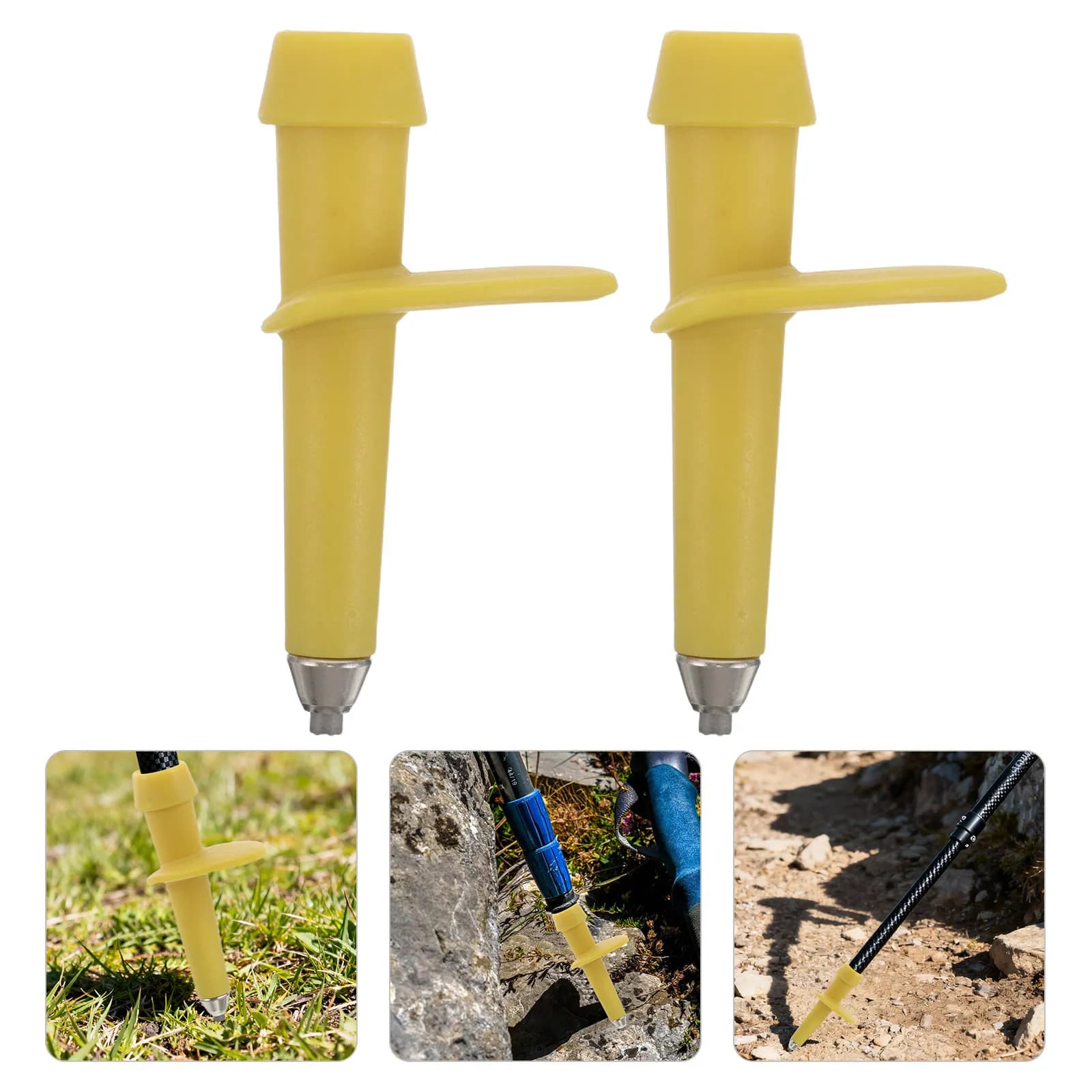 2 Pieces Tungsten Steel Trekking Sticks, Inferior Mats for Hiking Sticks, Fango and Snow, Trekking Accessories