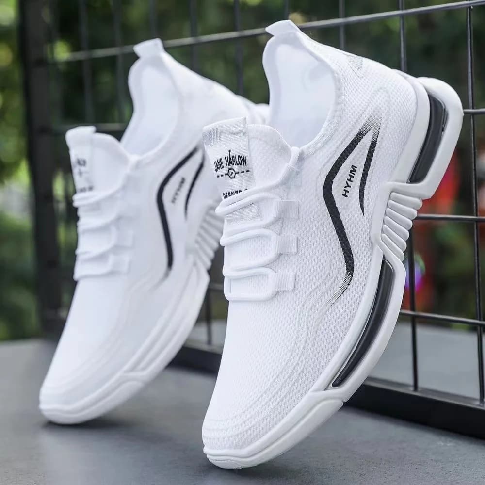 Summer Men Casual Shoes Breathable Non Slip Running Sneakers Comfortable White Shoes Wholesale