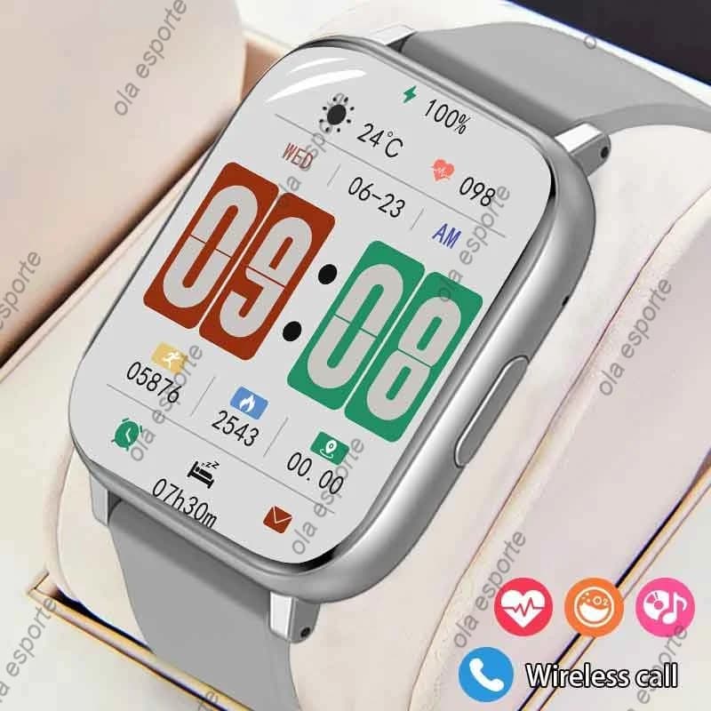 Nuovo orologio intelligente da 1,77 pollici da uomo temperatura corporea Full Touch sportivo Smartwatch da donna orologio accurato per monitoraggio della salute dell'ossigeno