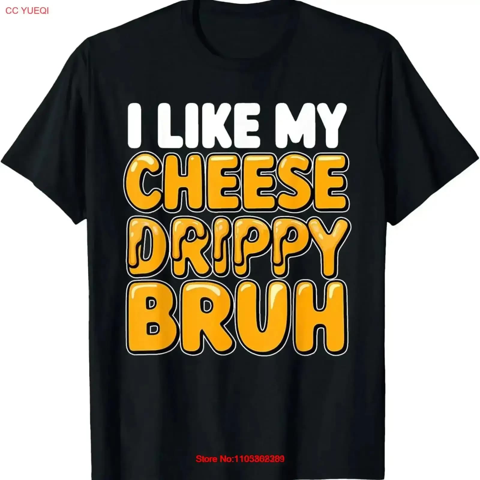 Maglietta vintage con stampa grafica 'I Like My Cheese Drippy Bruh' - Meme divertente, pop culture, unisex, morbida e confortevole, leggermente streetwear