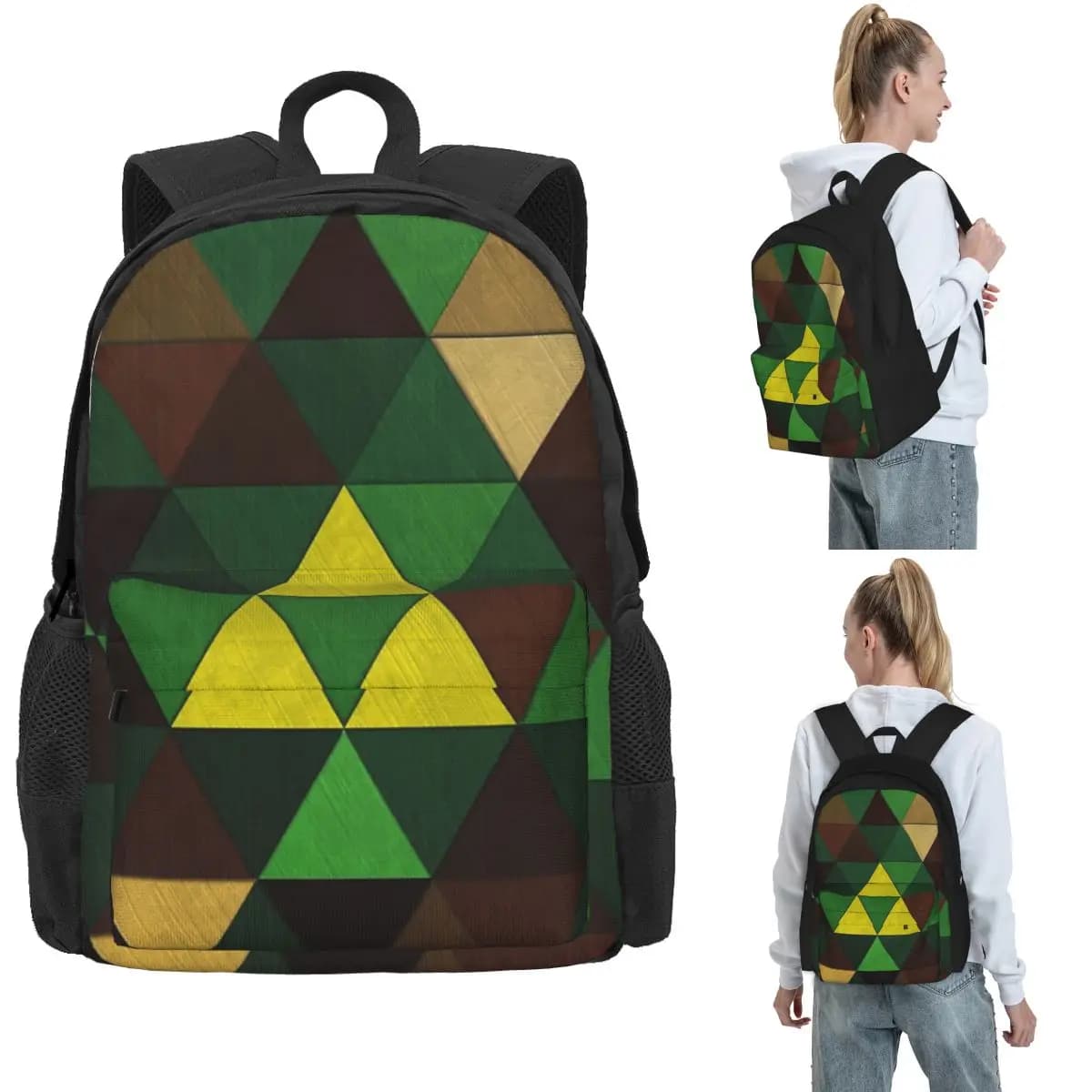 Triforce Quest Backpack Hot Sale Daypack Large Capacity Kids BookBag School Bag Shoulder Bags for Men Women