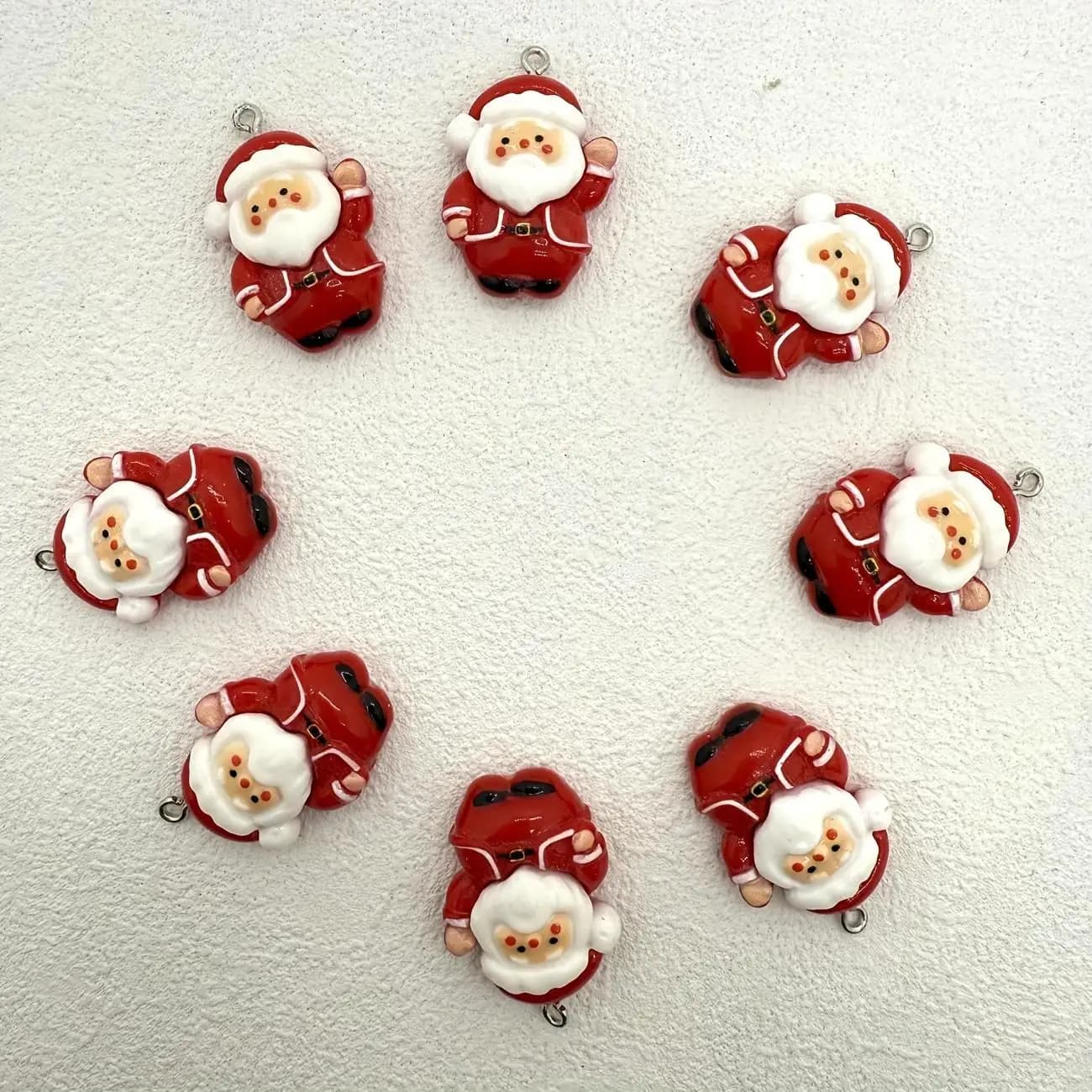 20 pieces of Santa Claus pendant - red resin pendant, paired with white beard and black boots, perfect for DIY jewelry, earrings